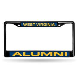 Rico Industries - West Virginia Mountaineers Alumni Black Metal Laser Cut License Plate Frame - Multi