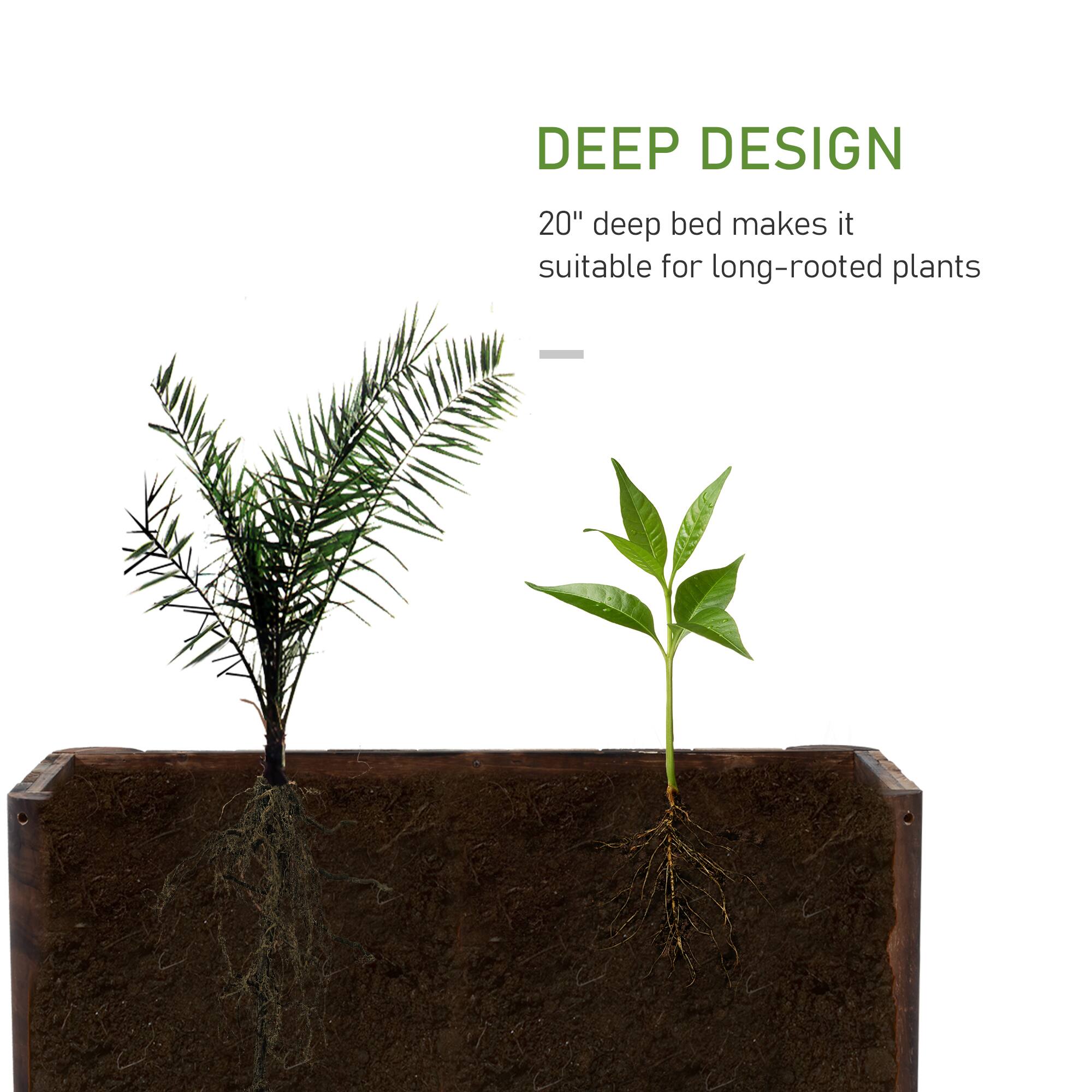 DEEP DESIGN  
20" deep bed makes it suitable for long-rooted plants