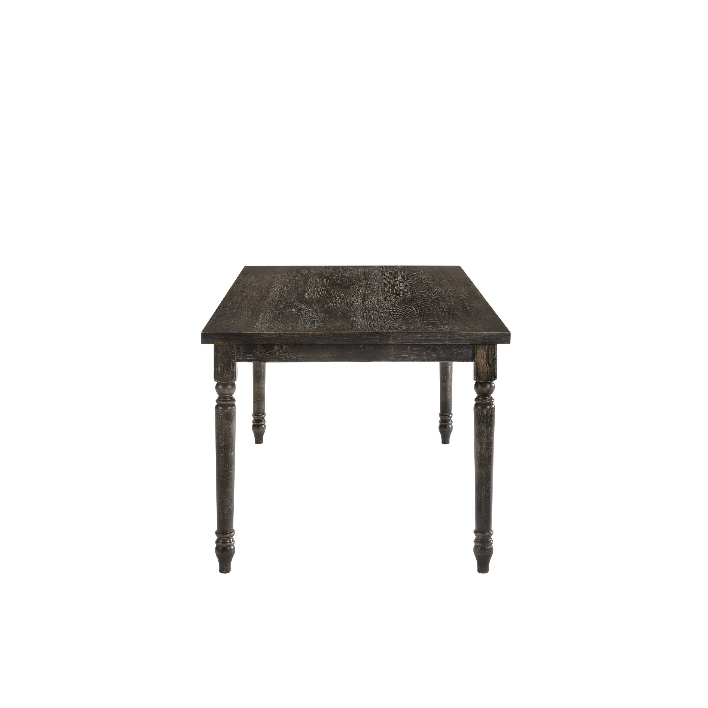 Back. Manhattan Lane - Rustic Style Wooden Dining Table with Rectangular Top and Turned Legs - Gray.