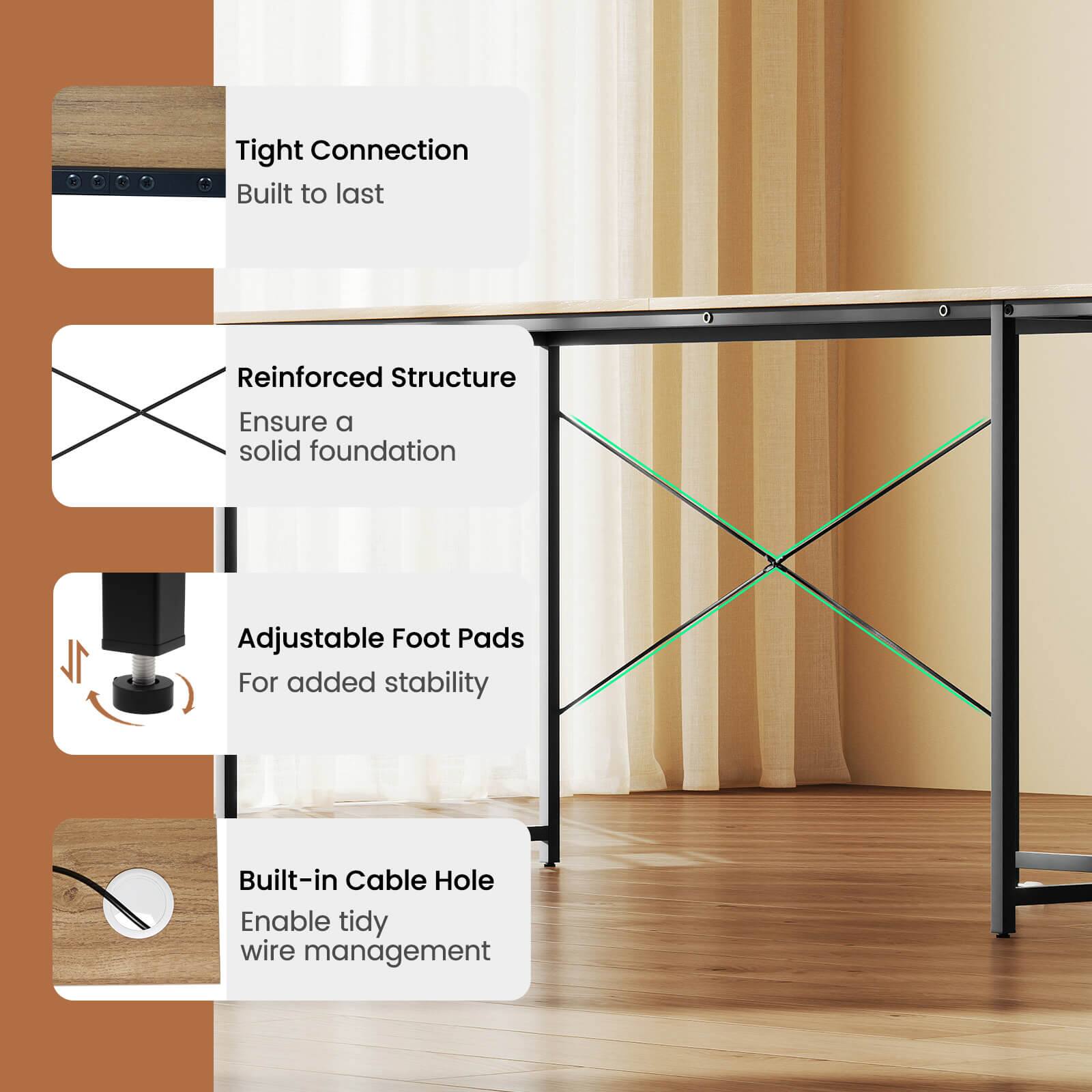 Tight Connection Built to last
Reinforced Structure Ensure a solid foundation
Adjustable Foot Pads For added stability
Built-in Cable Hole Enable tidy wire management