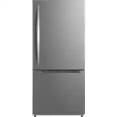Front. Frigidaire - 19 Cu. Ft. Standard-Depth Bottom Freezer Refrigerator - Smudge-Proof Stainless Steel.