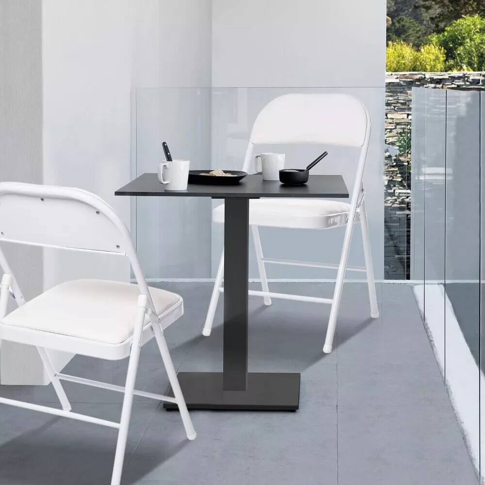 Alt View 5. Essen Blissed - 8 Pack Folding Chairs with Padded Seats for Events Home Office, Pu Leather Folding Chair White - White.