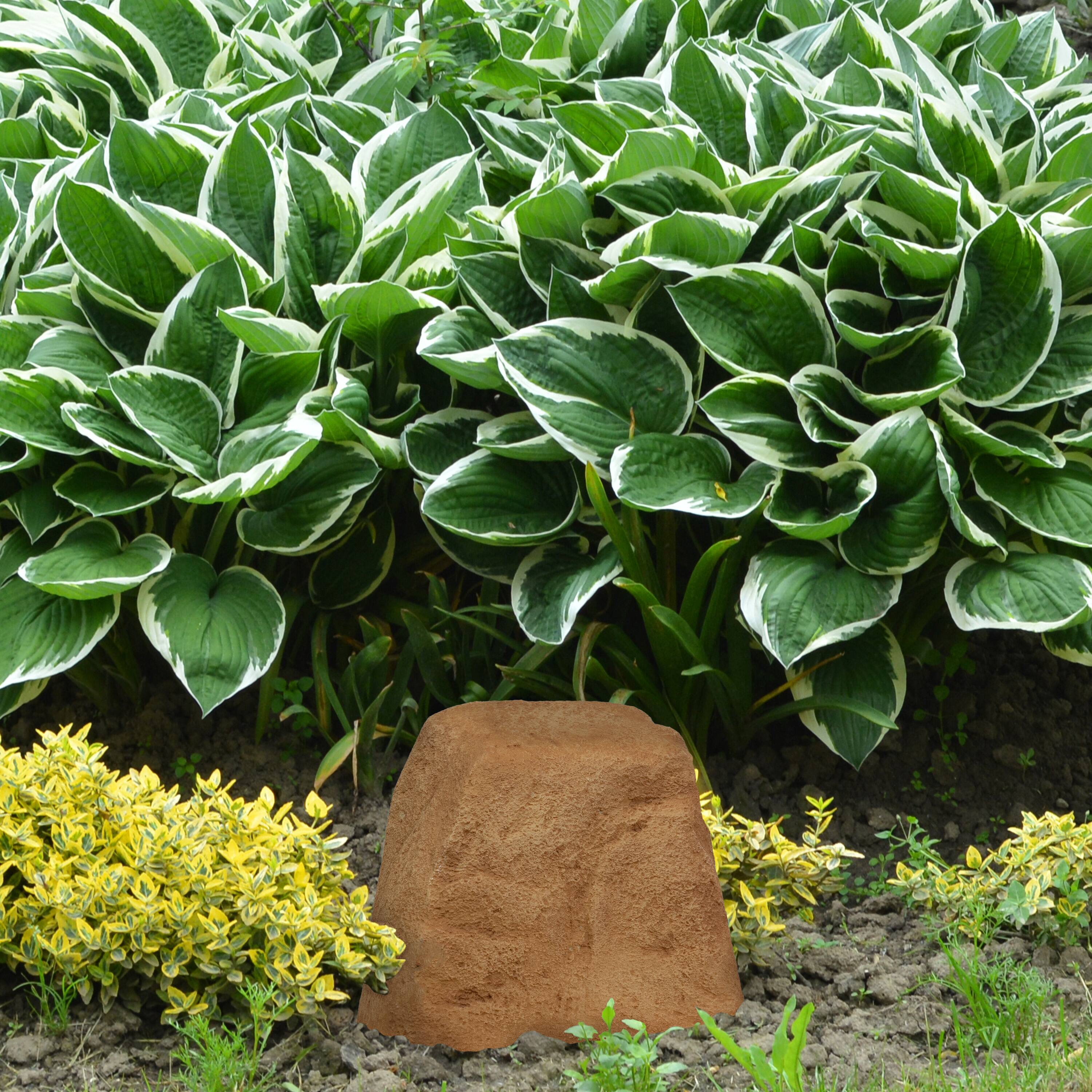 Alt View 8. Sunnydaze - Flat-Top Artificial Landscape Rock with Stakes - 2 Pack - Sand.