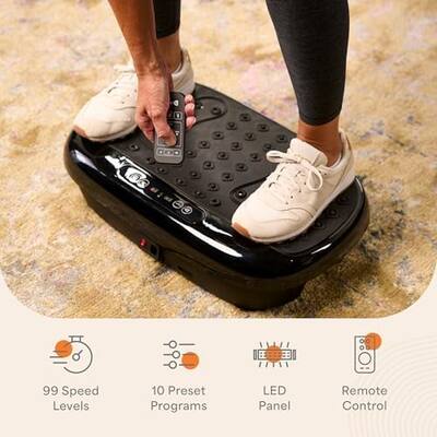 Lifepro Compact Vibration Plate with Acupressure Nodes Full Body Exercise for Lymphatic Drainage & Pain Relief - Black Lifepro Compact Vibration Plate with Acupressure Nodes Full Body Exercise for Lymphatic Drainage & Pain Relief - Black