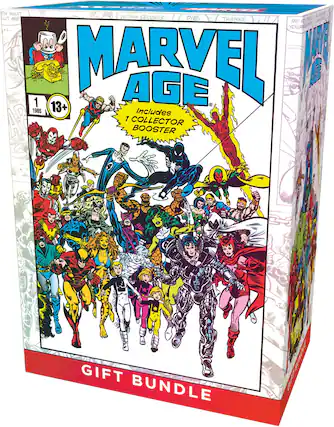 EN WHAT KPO CUT ME WITHIN SECONDS... DIE, THANKS, AB MY YOUR REEES I 1 13+ MARVEL AGE L 1985 Includes 1 COLLECTOR BOOSTER GIFT BUNDLE