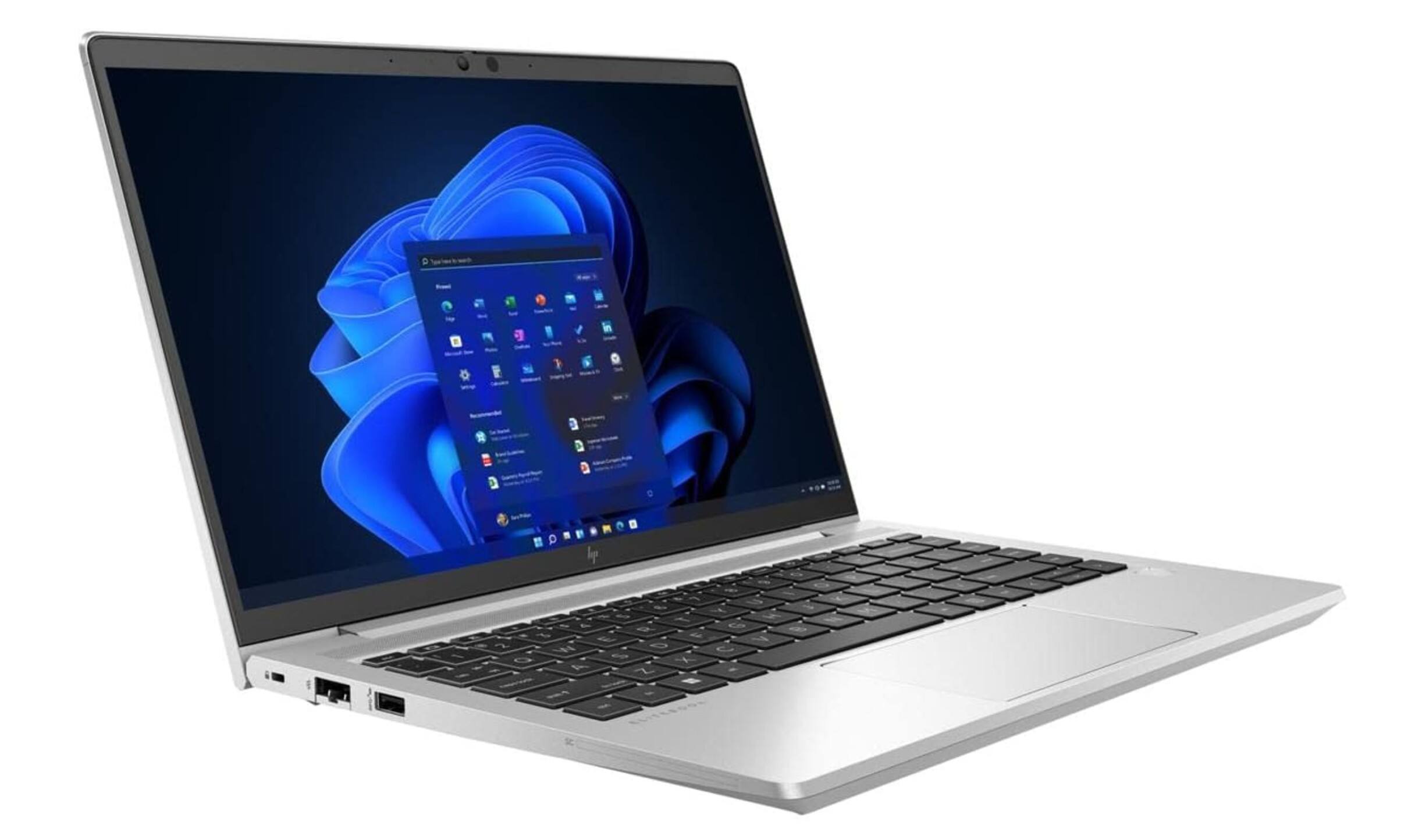 Angle. HP - EliteBook 640 G9 Business Laptop PC | Intel Core i5-12th Gen | 16GB RAM | 256GB NVMe | 14" FHD | Webcam | Windows 11 Pro - Silver.