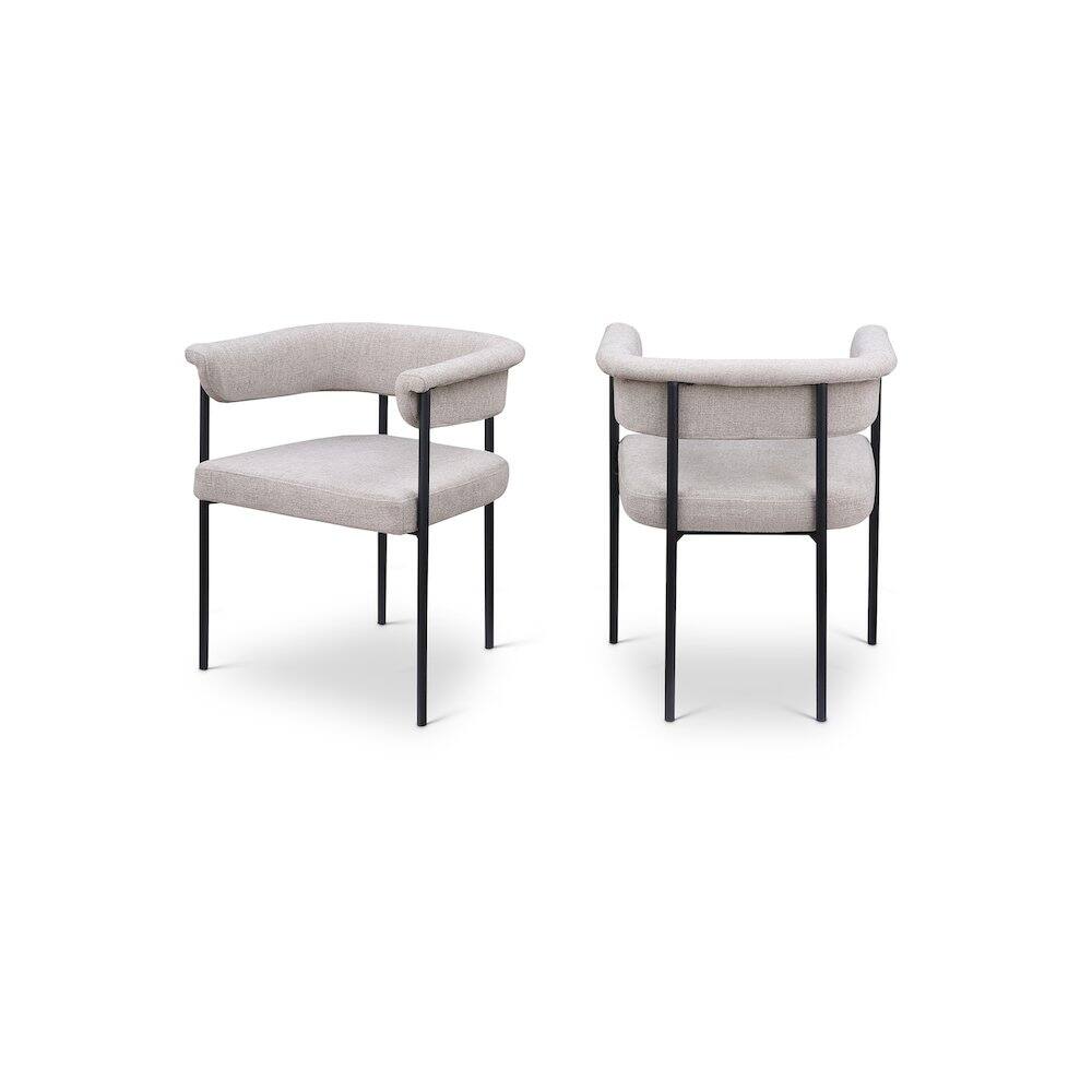 Meridian Furniture - Malin Taupe Linen Textured Fabric Dining Chair, Set of 2 - Brown