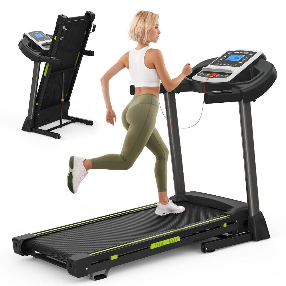 Alt View 8. Loheer - Loheer Folding Treadmill for Home, 3.5HP Quiet Motor, App Control, 400 lb Capacity, Small Treadmill for Small Spaces - Black.