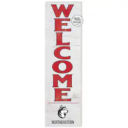 Jardine - Northeastern Huskies 10'' x 35'' Indoor/Outdoor Welcome Sign - White
