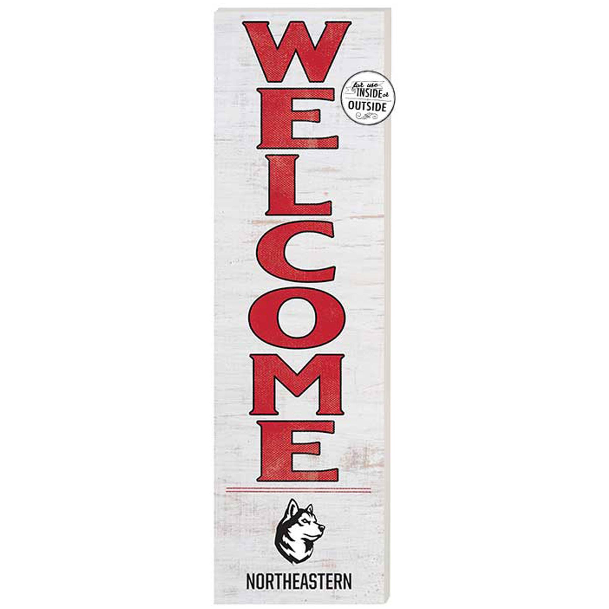 White Northeastern Huskies 10'' x 35'' Indoor/Outdoor Welcome Sign