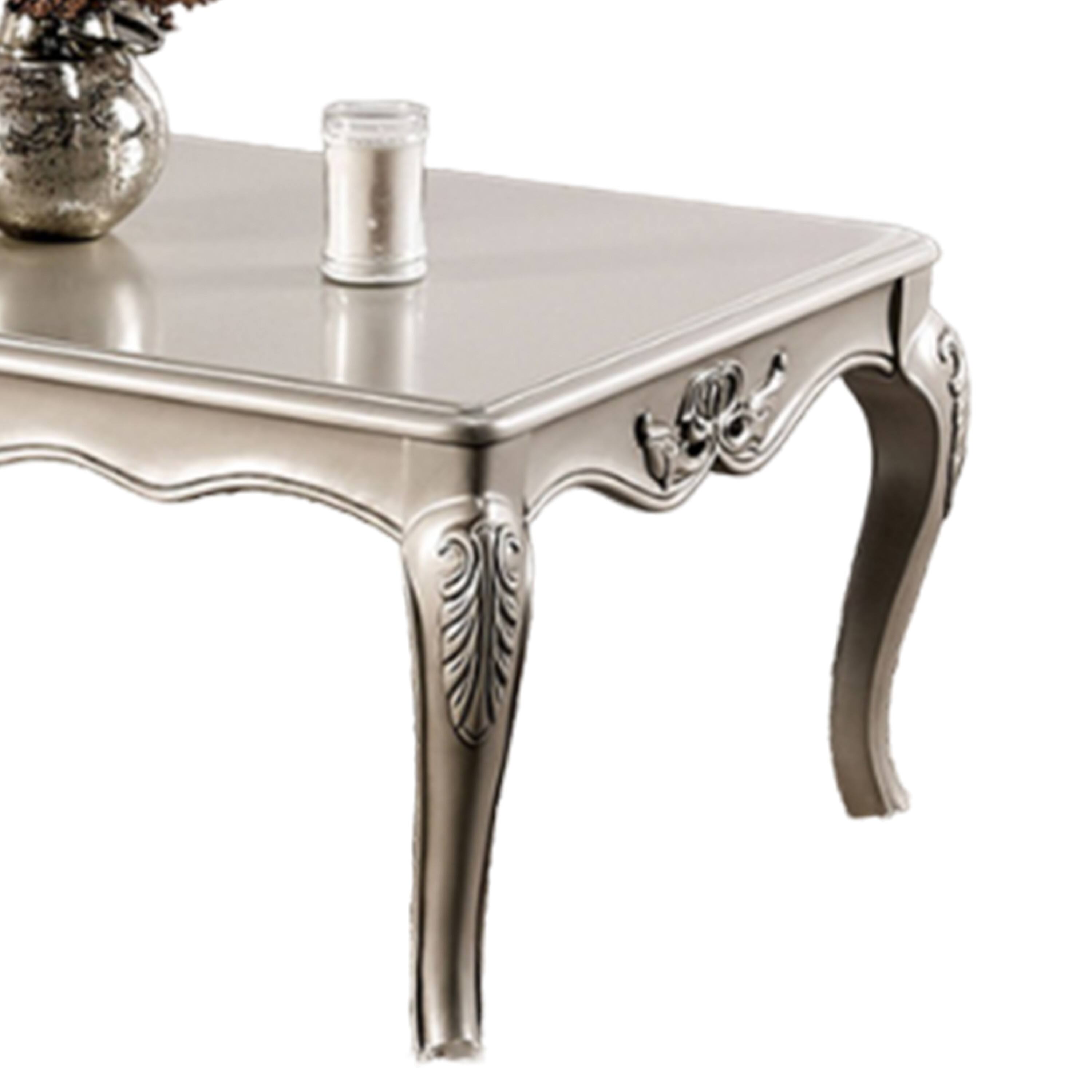 Alt View 1. Manhattan Lane - Roche Coffee Table, 53 Inch, Classical Cabriole Legs, Champagne Gold Wood - Champagne Gold.