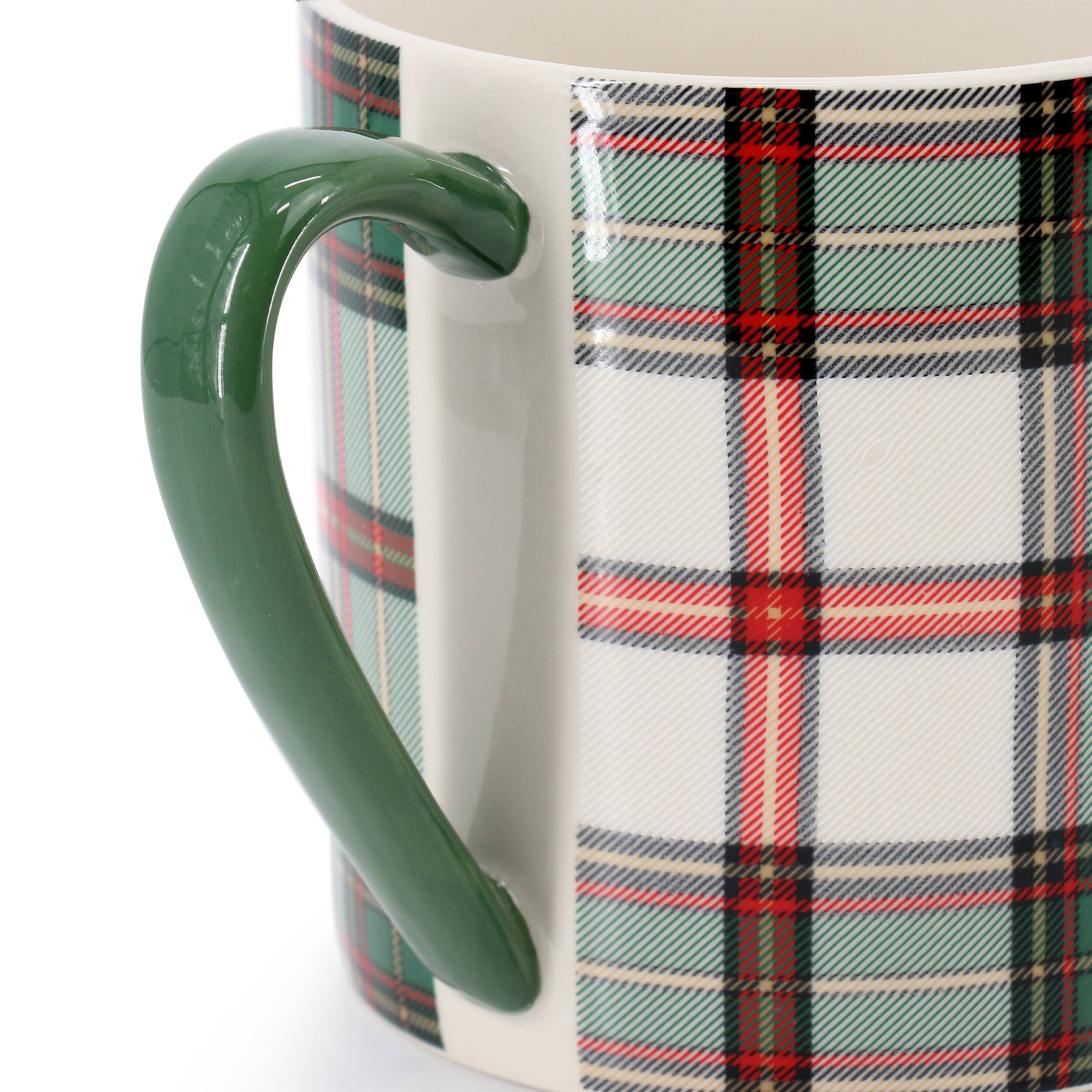 Alt View 3. Martha Stewart - Martha Stewart Holiday Plaid 8 Piece 19 Ounce Stoneware Mug Set in Green - Green.