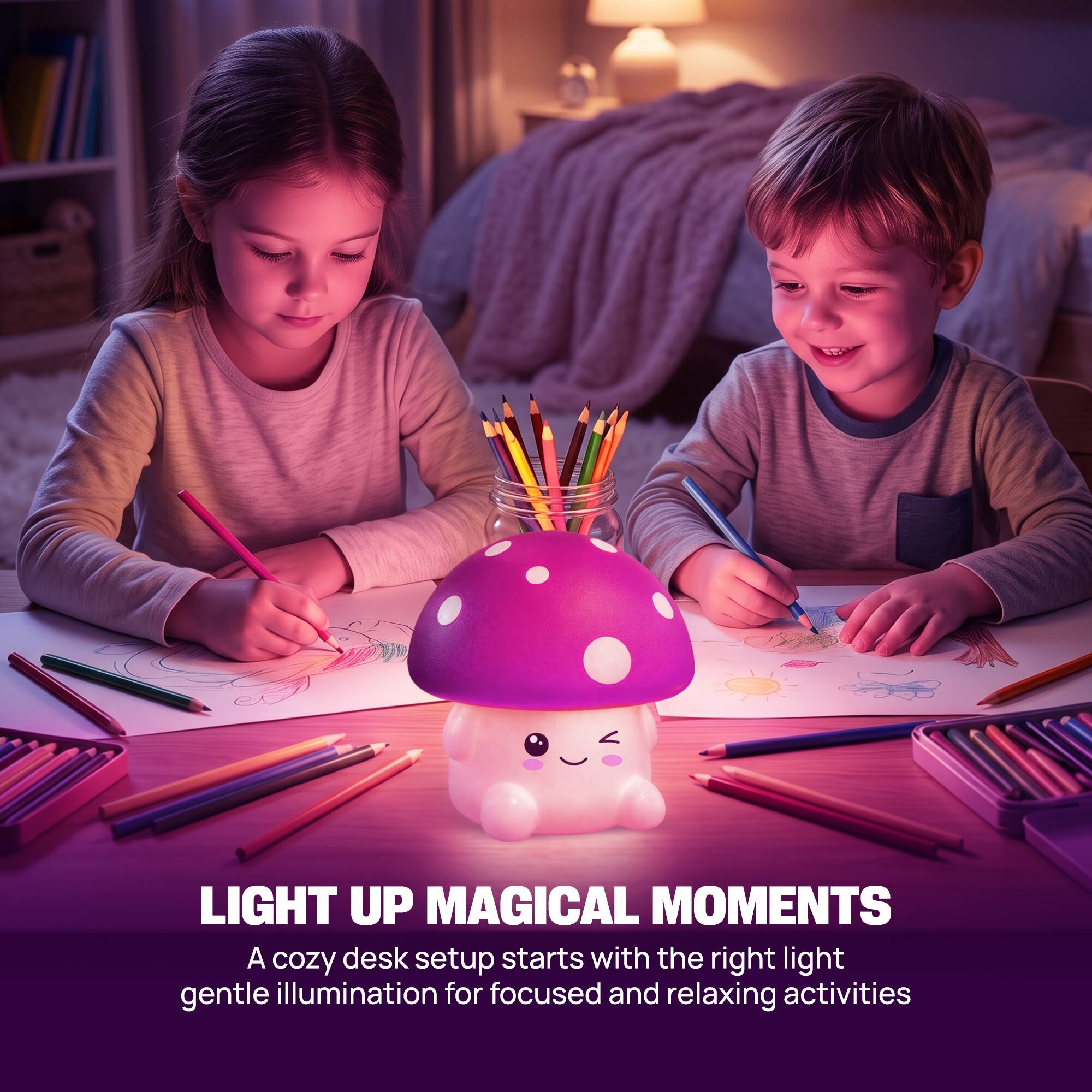 LIGHT UP MAGICAL MOMENTS  
A cozy desk setup starts with the right light gentle illumination for focused and relaxing activities