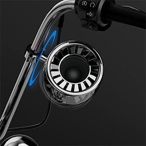 Alt View 6. GoHawk - Bluetooth Motorcycle Speakers, 5" Waterproof Stereo Audio System w/ Built-in Amplifier, USB Music for Harley Ape-Hanger - Chrome.
