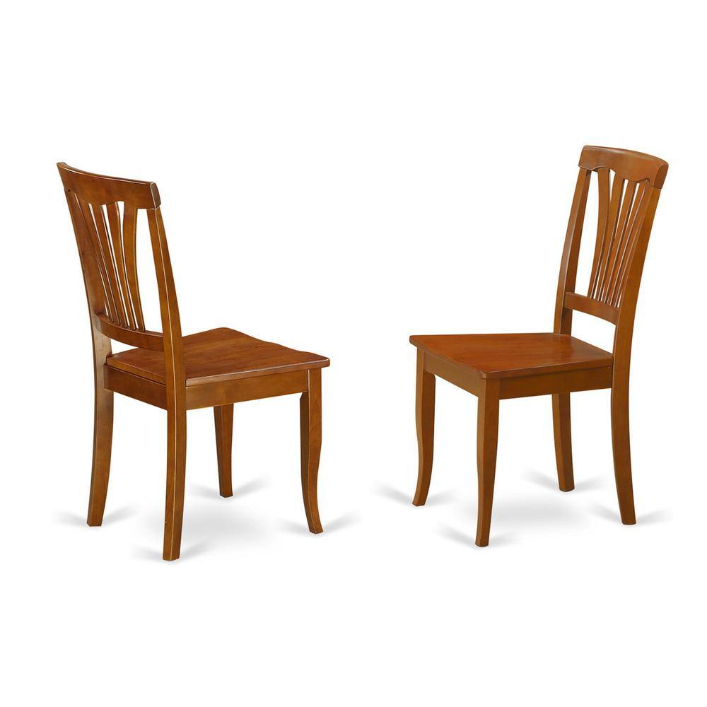 Left. East West Furniture - 5 Pc dinette set for small spaces with Leaf and 4 Kitchen Dining Chairs - Saddle Brown.