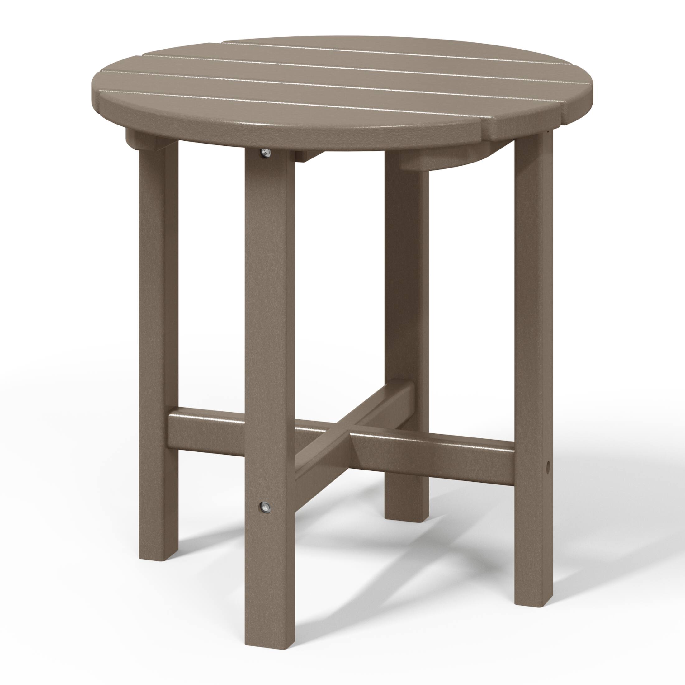 Alt View 1. WestinTrends - WestinTrends Dylan Adirondack Round Outdoor Side Table - Weathered Wood.