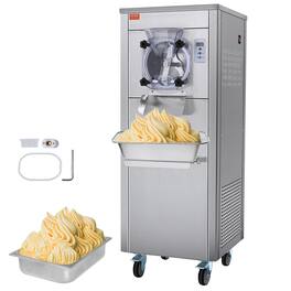 VEVOR - Ice Cream Maker for Commercial Use, Produces 18 Liters per Hour, 1780W, Offers Single Flavor, Equipped with Wheels - Silver