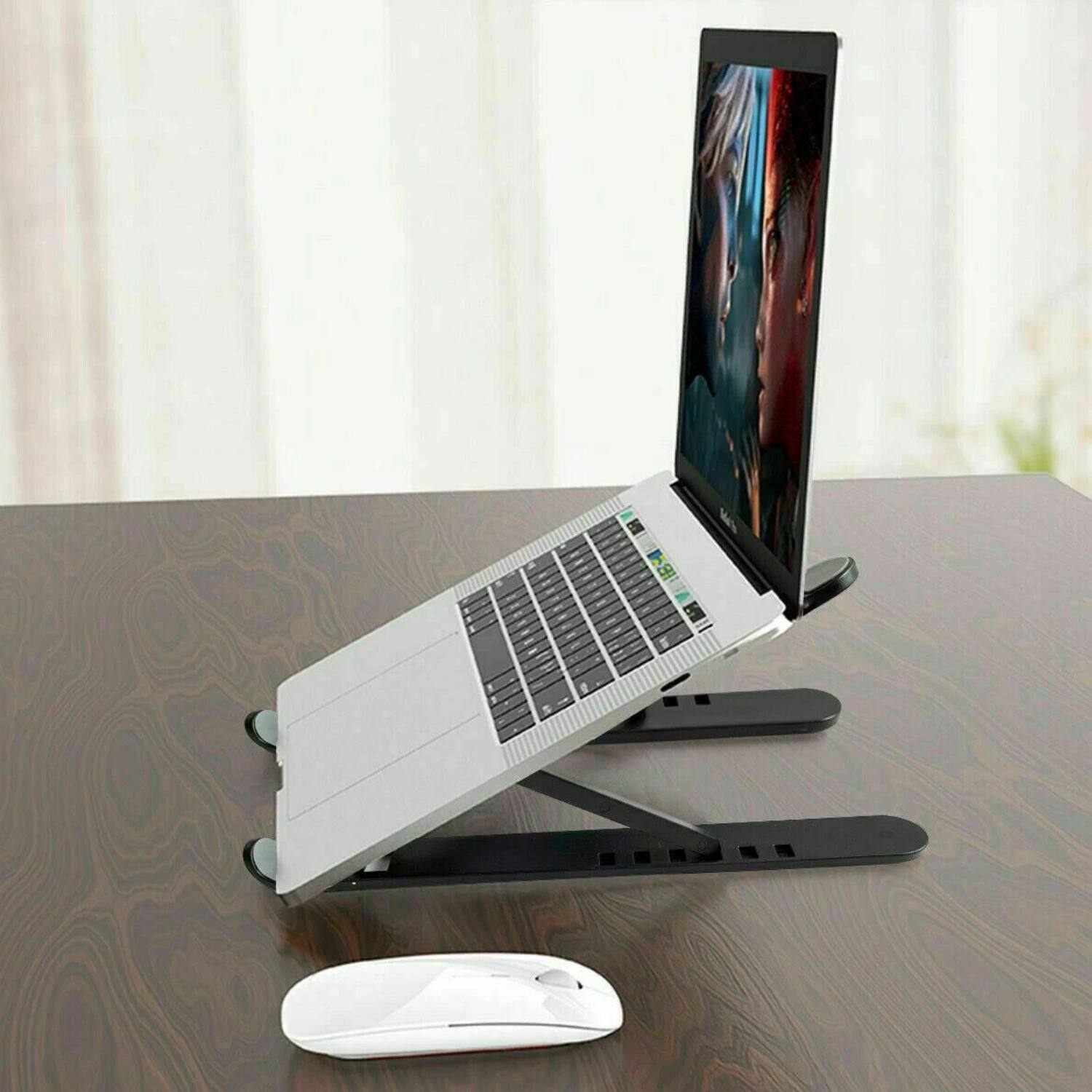 Left. Stock Preferred - Portable Adjustable Laptop Stand - Black.