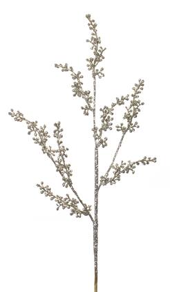 BreeBe - Glittered Berry Spray (Set of 12) - SIlver, Brown