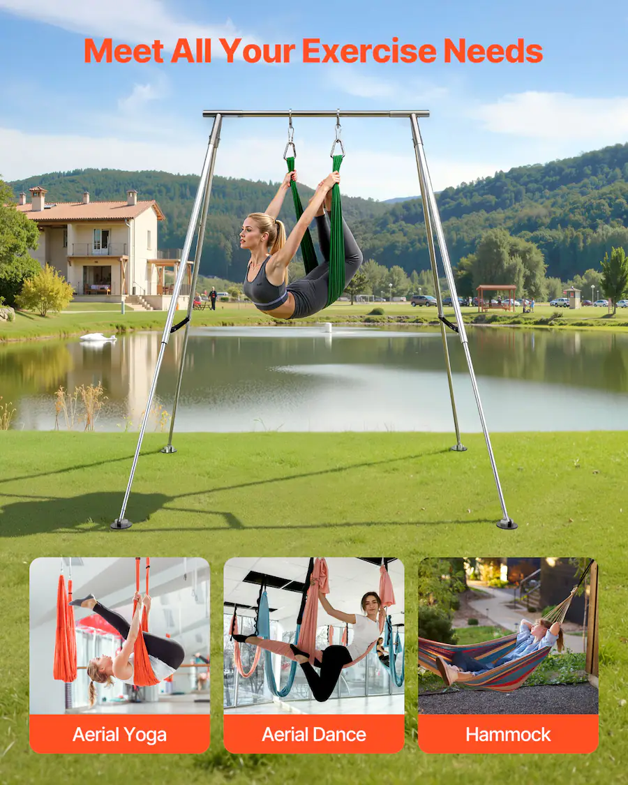 VEVOR Yoga Stand Frame, Max 310 lbs Load Swing Stand, Triangular ...