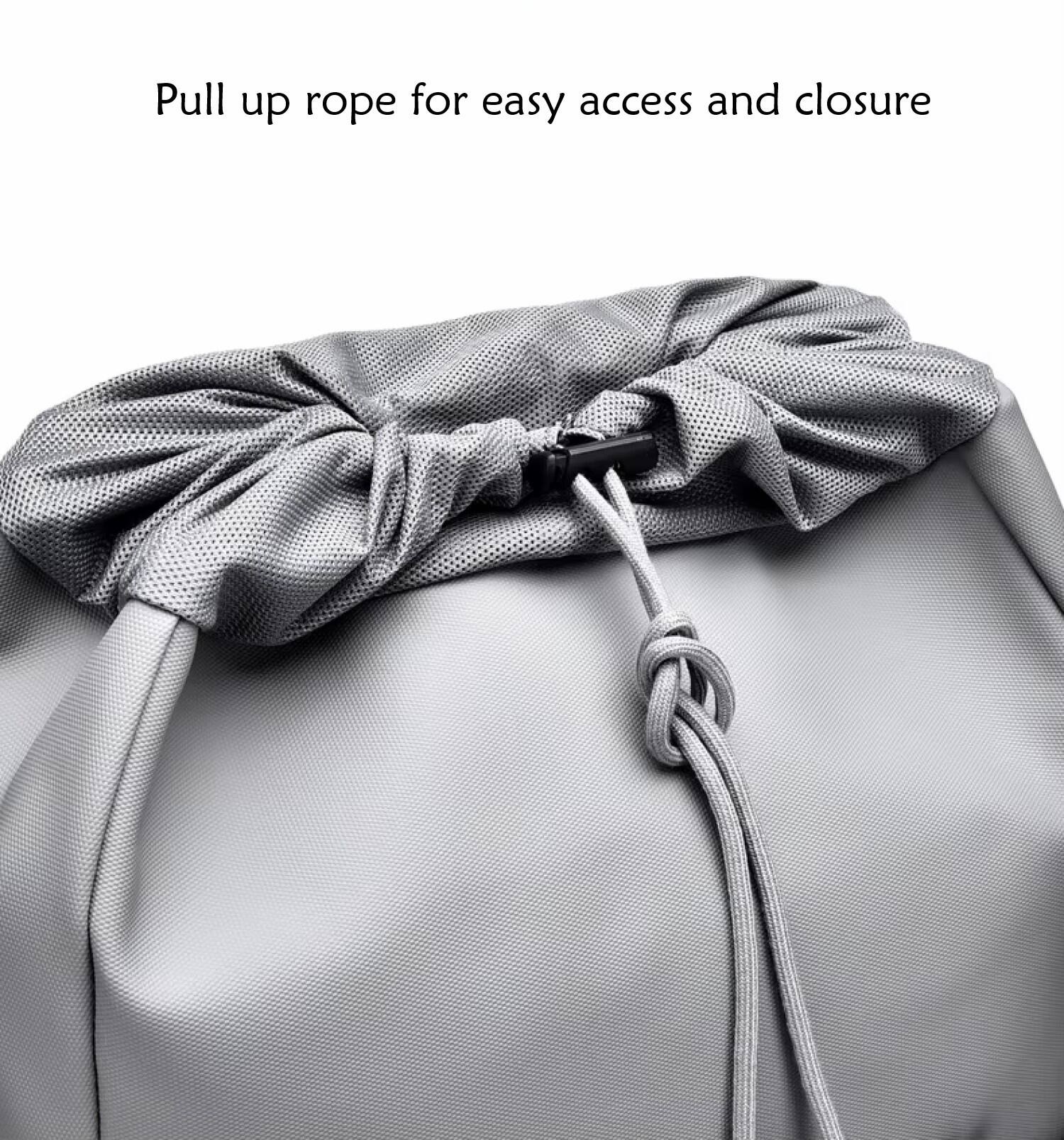 Pull up the rope for easy access and closure.
