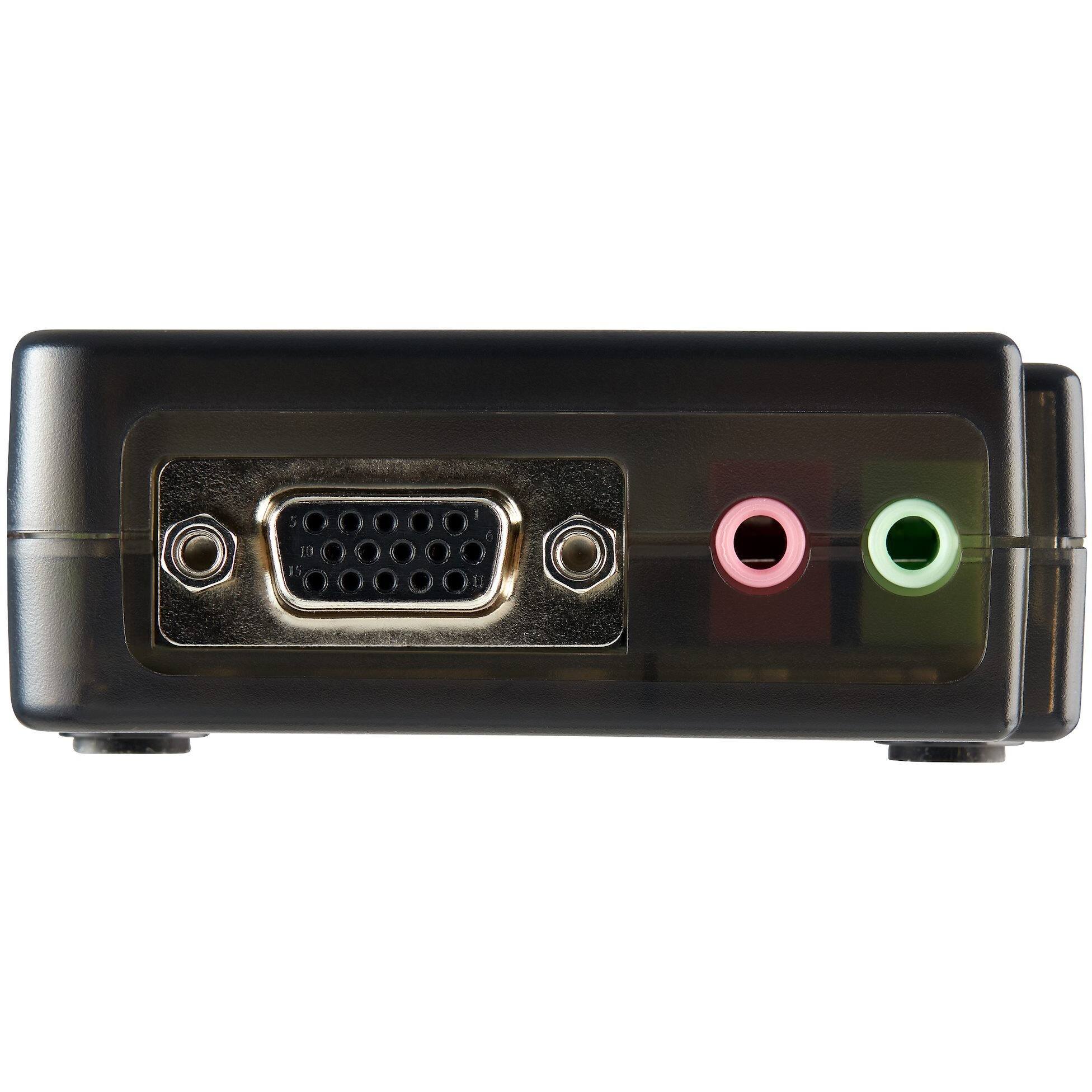 Back. Startech - 4 Port USB KVM Switch Kit with Audio and Cables - Black.