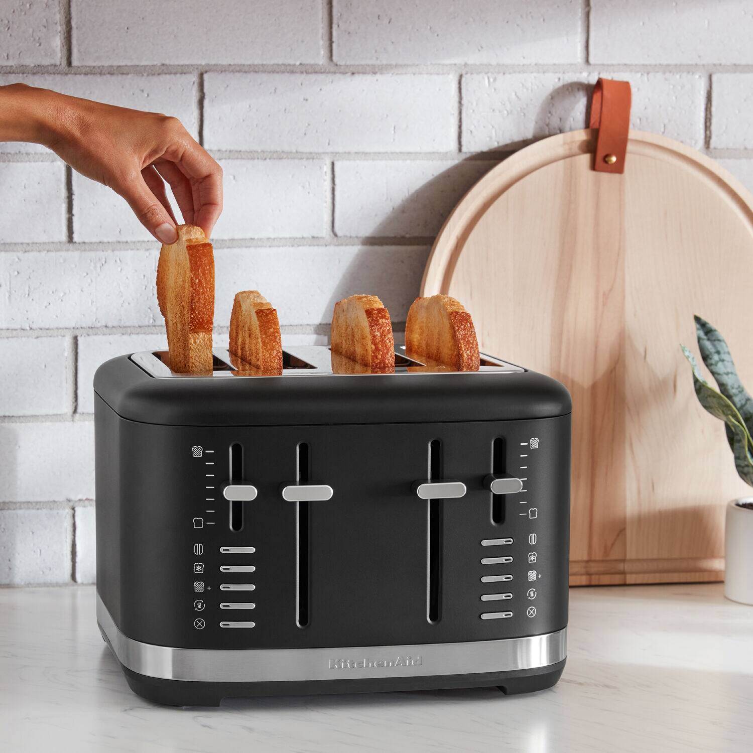 Alt View 3. KitchenAid - 4 Slice Programmable Toaster, 120V, Black Matte - Black Matte.