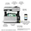 The image features a printer with a variety of features and functionalities. It has a 35-sheet compact design and a touchscreen feeder, which allows for easy printing and scanning. The printer is capable of printing on 250-sheet paper trays, making it suitable for larger print jobs.

In addition to its standard printing capabilities, the printer also offers wireless and Ethernet connectivity, enabling users to connect their devices to the printer for seamless printing and scanning. The printer also supports mobile printing, allowing users to print, scan, and more from their mobile devices using the Epson Smart Panel app.

To further enhance its eco-friendliness, the printer comes with EcoFit bottles for easy filling, reducing waste and promoting sustainability. Overall, the printer offers a range of features and functionalities that cater to the needs of modern users.