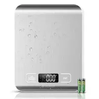Arboleaf Food Kitchen Scale, 1g/0.01oz Precise Food Scales for Kitchen, Tare Function, Stainless Steel - Silver with White - Front_Zoom