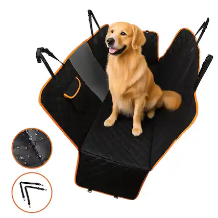 Front. Deli - Deli Dog Car Seat Cover, Waterproof Scratchproof Pet Hammock with Mesh Window, Washable Nonslip for Cars Trucks SUVs - Black.