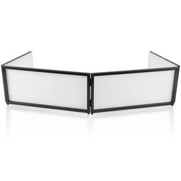 Pyle - DJ Booth Foldable Cover Screen, Portable 5.6 ft Facade with Folding Steel Frame, Stretchable Lycra - PDJFAC02