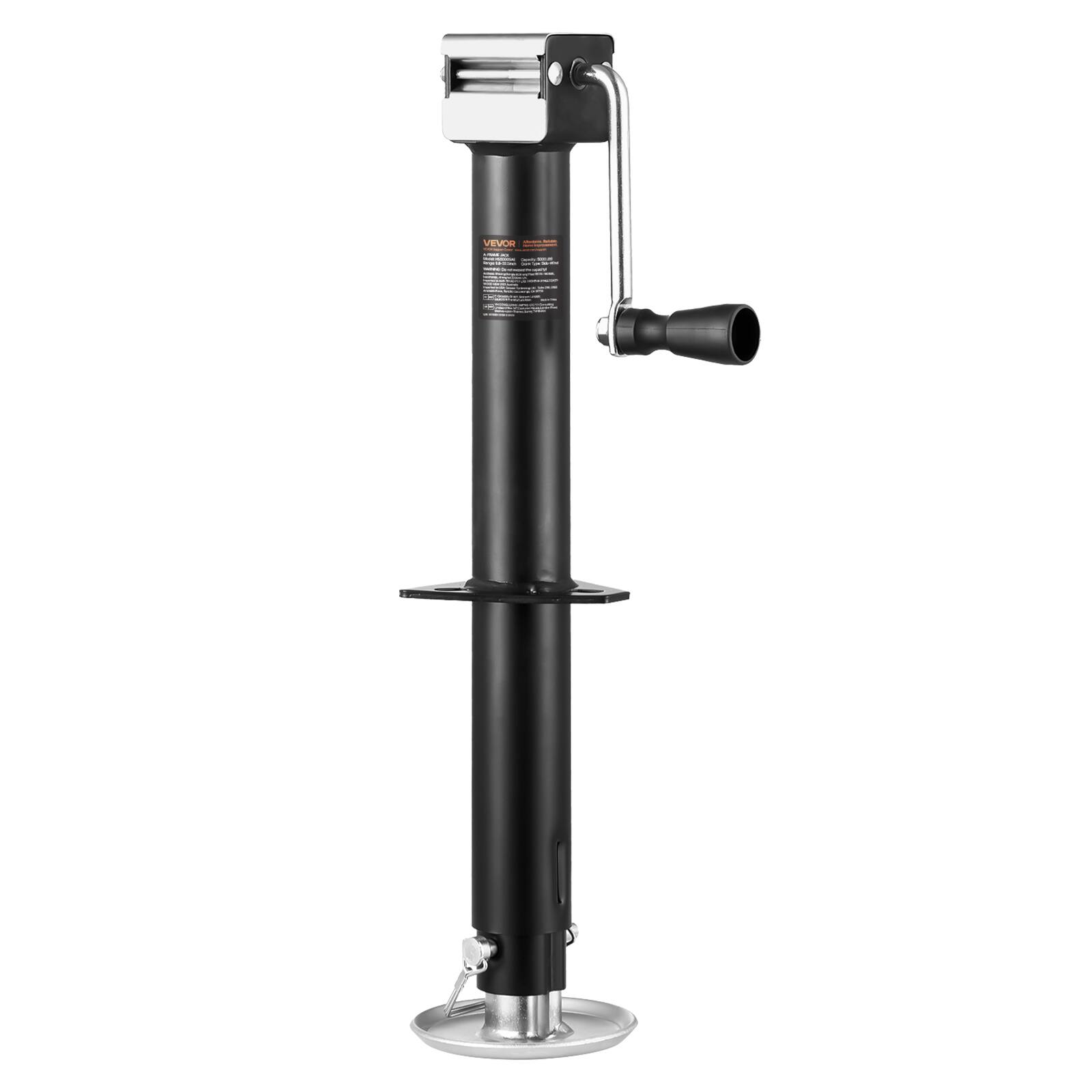 Alt View 5. VEVOR - A-Frame Trailer Jack, 5000 lbs Dynamic Load Capacity, Trailer Jack Stand with Handle & Rectangular Footpad, 15-inch - Black;Silver.
