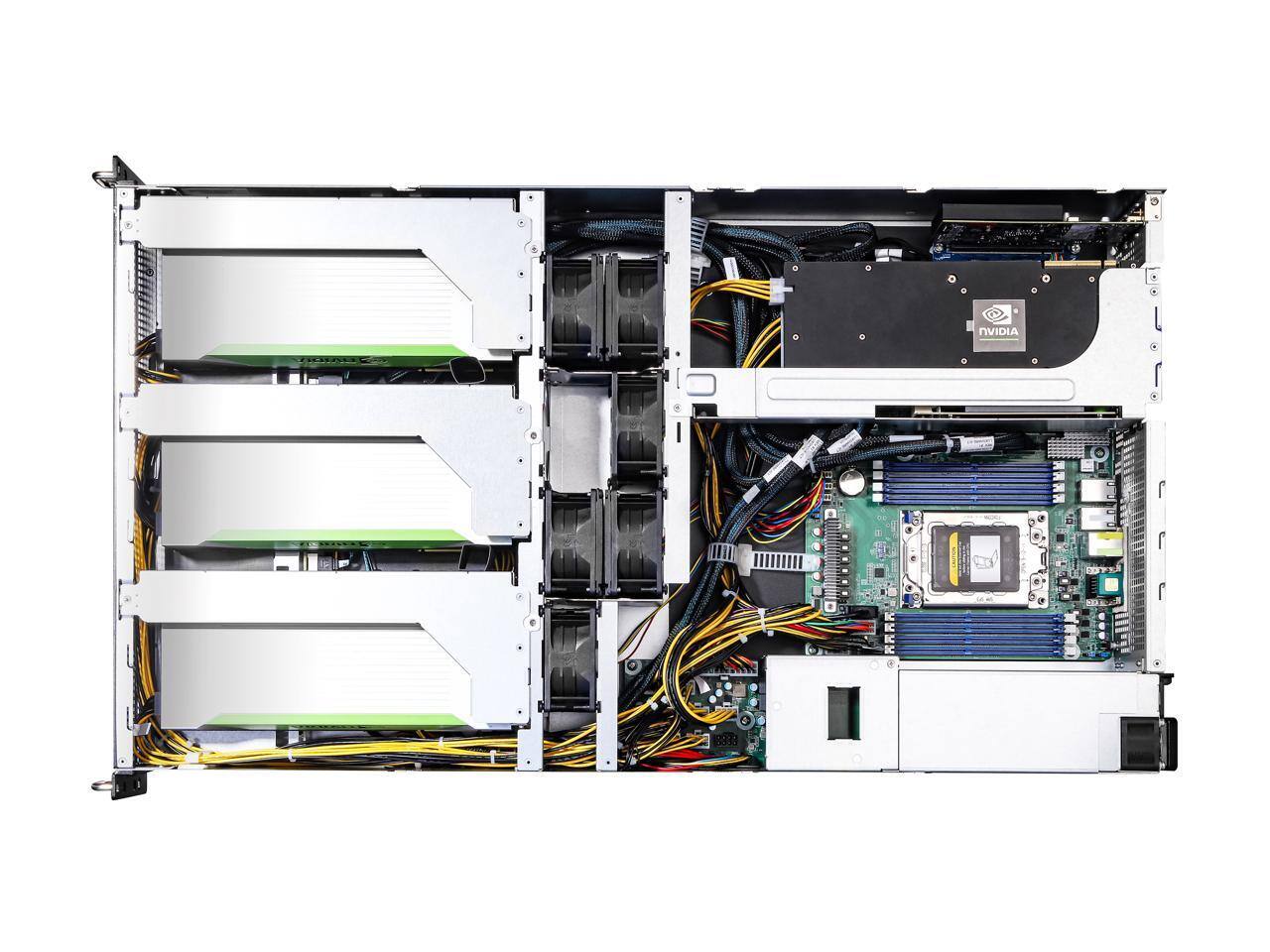 Alt View 3. ASRock - Asrock Rack 2U4G-ROME/2T 2U Rackmount GPU Barebone AMD SP3 LGA4094 EPYC 7002/7001 series 4 GPU 10G base-T.