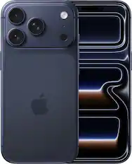 Front. Apple - Pre-Owned Excellent iPhone 17 Pro 5G 256GB - Apple Intelligence - (Unlocked) - Deep Blue.