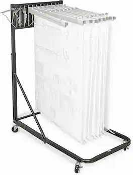 AdirOffice - Steel Portable Hanging File Cart Mobile Blueprint Storage Rack - Black