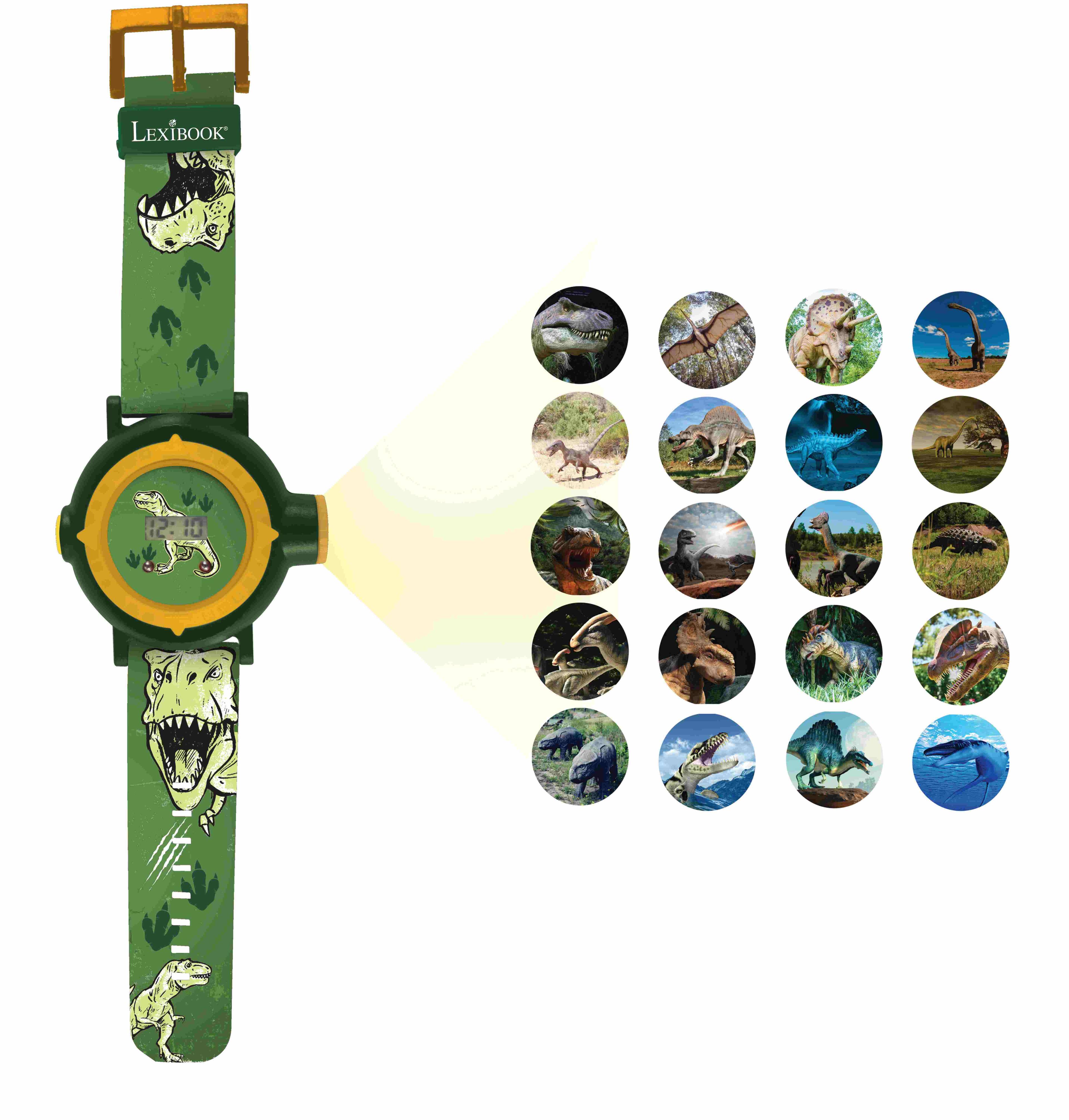 Alt View 2. Lexibook - Dinosaur Digital Projection Watch with 20 Images to Project - GREEN.