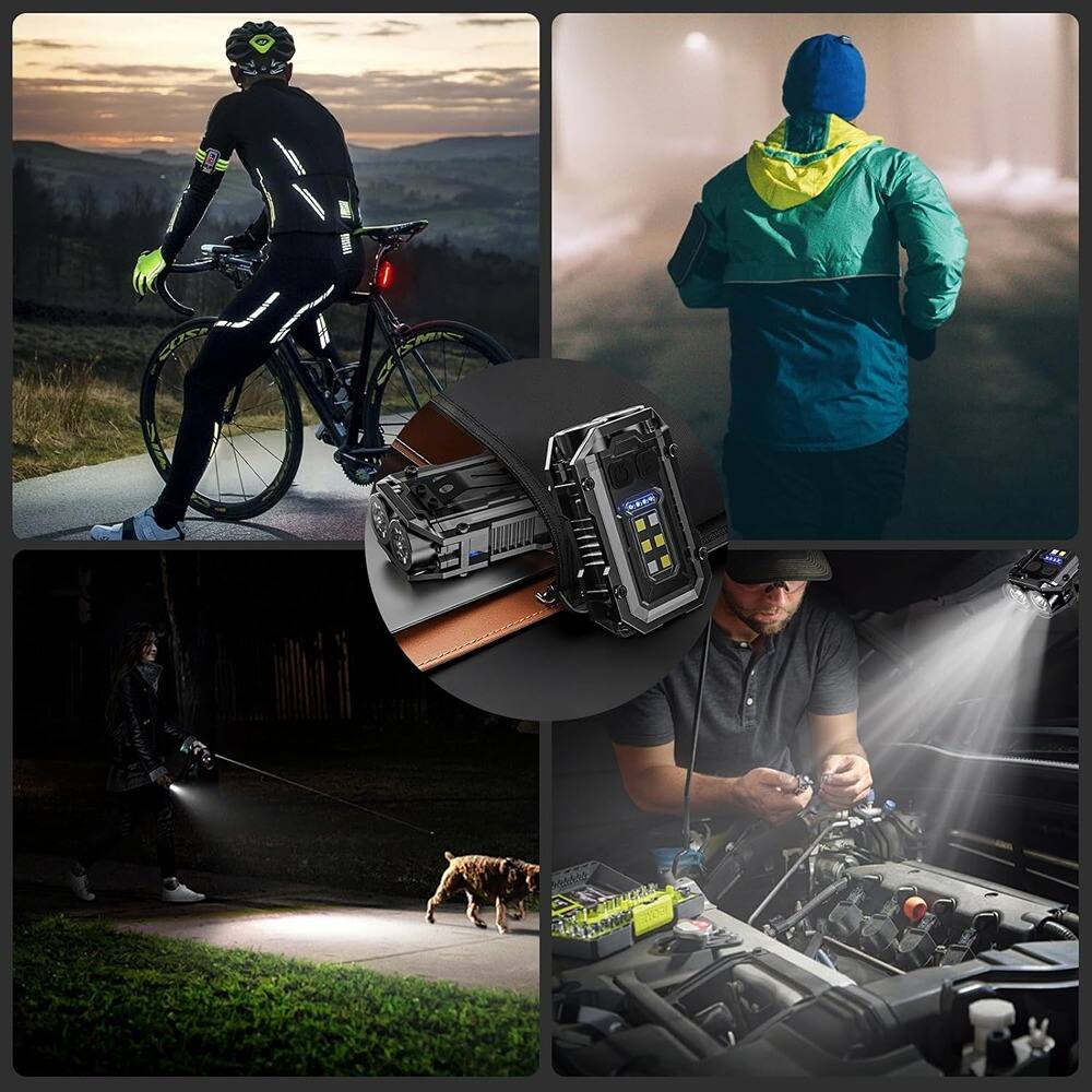 Alt View 3. Schertz - 2-Pack 500LM Clip-On Rechargeable Running Lights – 8 Modes, COB LED.