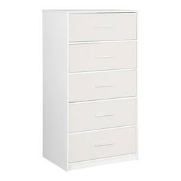 Techni Home - 5-Drawer Dresser with Large Fabric Drawers - White