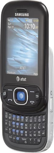 Left Standard. Samsung - Strive Mobile Phone - Black/Blue (AT&T).