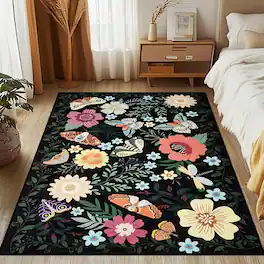 mosiso - 5x7 Area Rug Soft Low-Pile Non-Slip Indoor Floor Mat Washable Rug for Living Room & Home Decor - H935