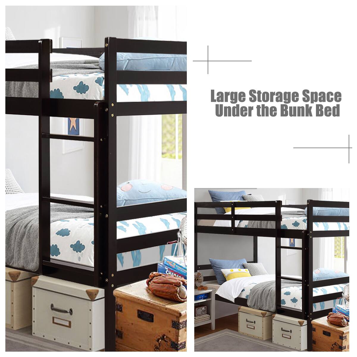 Large Storage Space Under the Bunk Bed