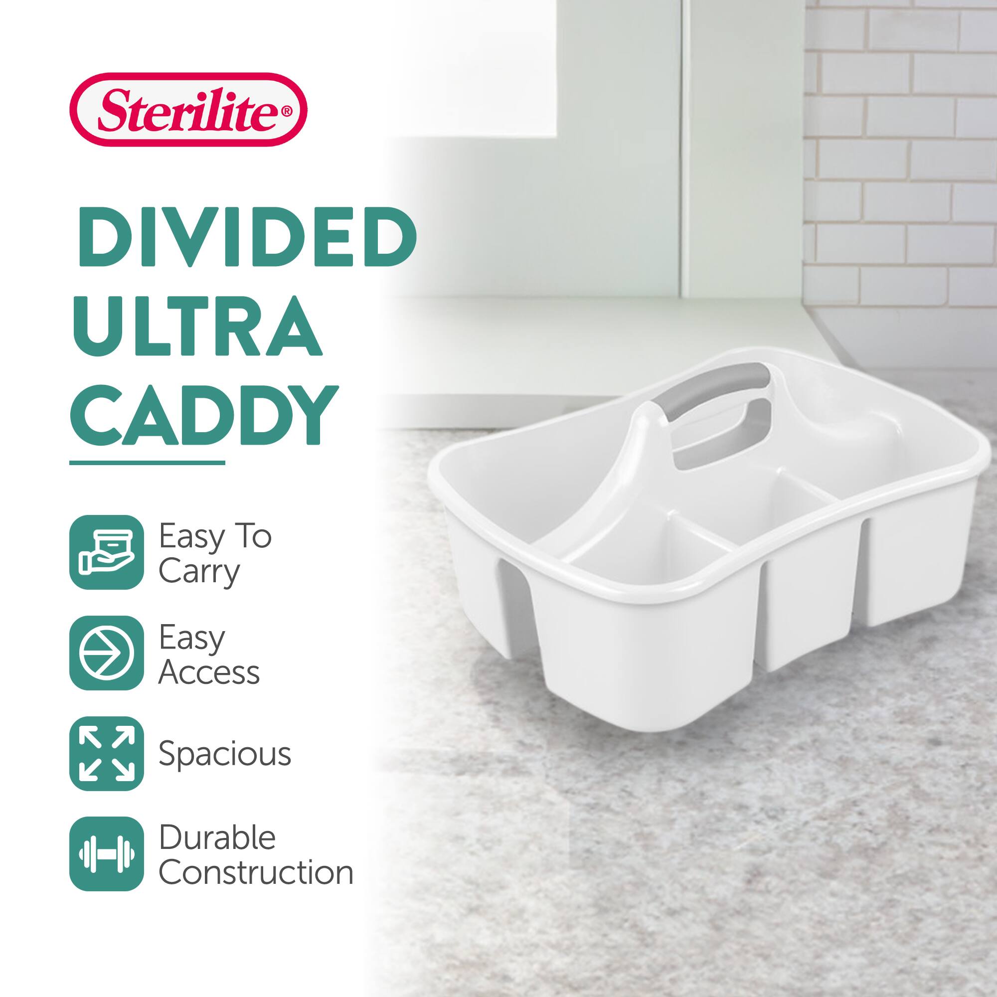 Sterilite DIVIDED ULTRA CADDY

- Easy To Carry
- Easy Access
- Spacious
- Durable Construction