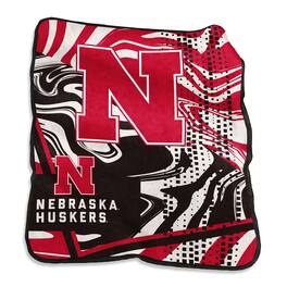 Logo Brands - Nebraska Huskers 50" x 60" Swirl Raschel Throw Blanket - Multicolor