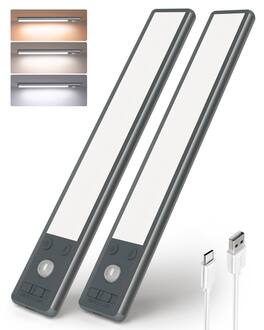 EZVALO - 10 in. Wireless USB Charging White Integrated LED Linkable Under Cabinet Light Smart Recessed Lighting-2 Pack - Black