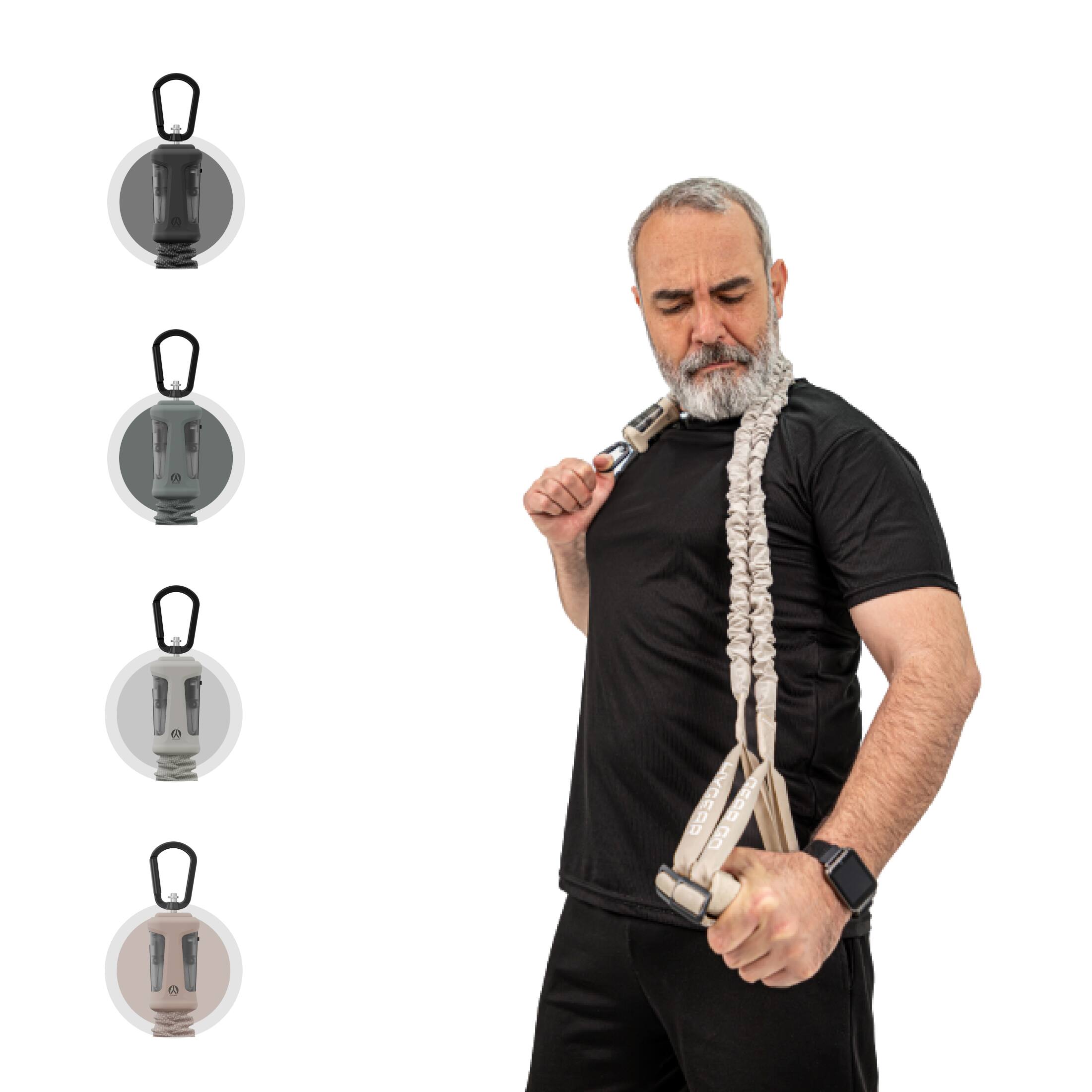 Back. Hygear - Smart Resistance Bands w/ Performance Tracker & Lifetime Fitness App Access - Rose.