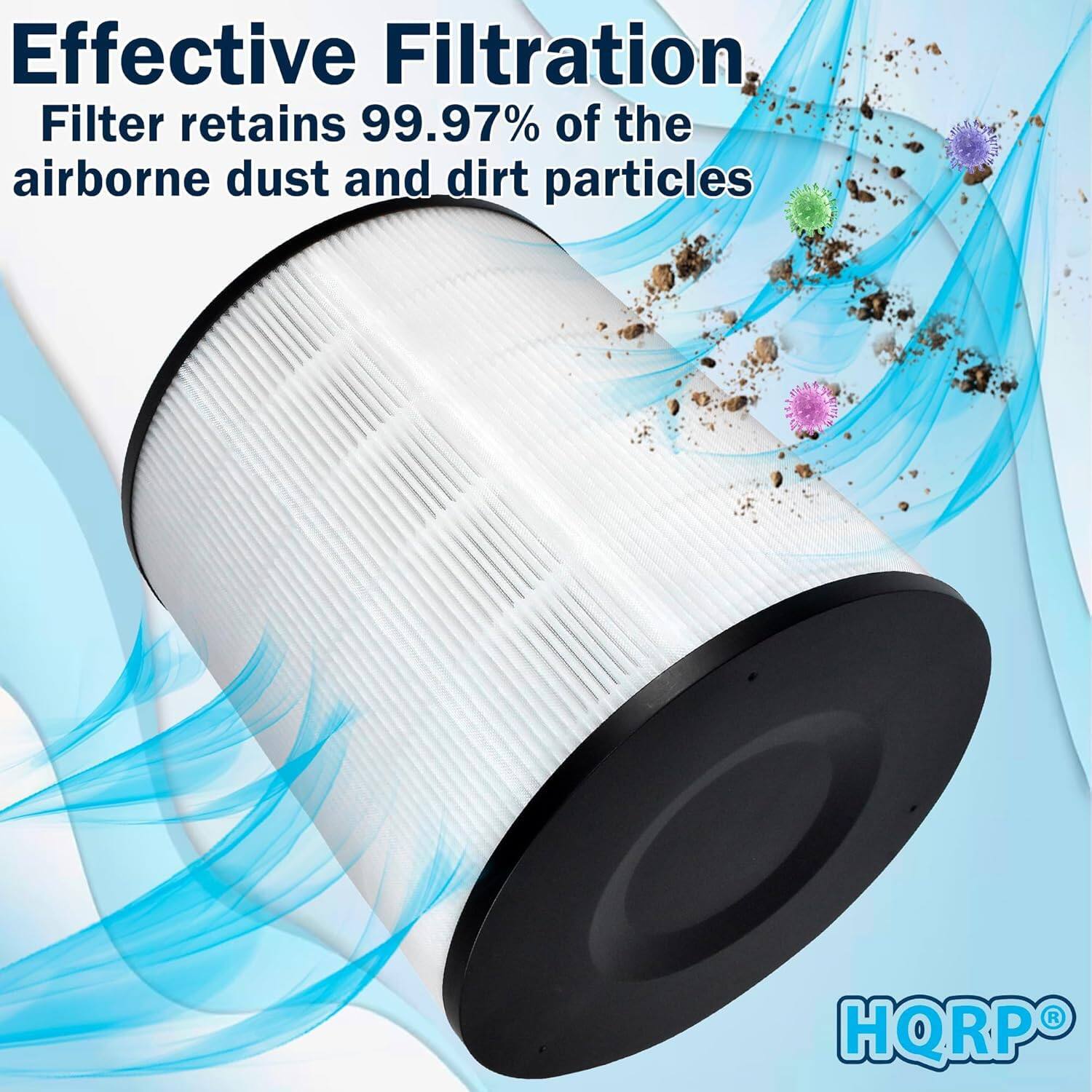 Effective Filtration  
Filter retains 99.97% of the airborne dust and dirt particles