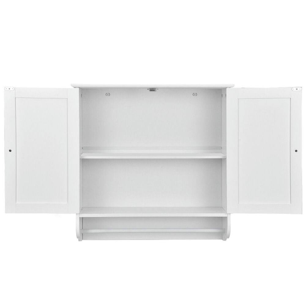 Alt View 1. Pefilos - Wall Mounted Bathroom Storage Medicine Cabinet with Towel Bar-White, Bathroom Cabinet for Bathroom Laundry Room Kitchen - White.