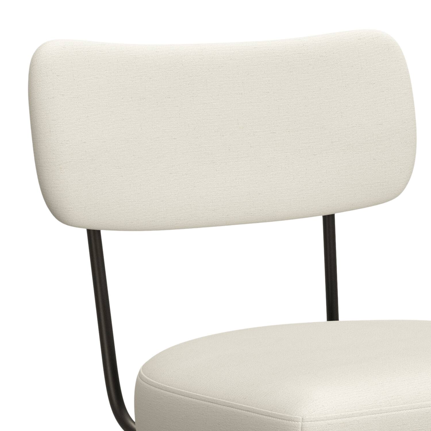 Alt View 8. Simpli Home - Giselle Contemporary Modern Swivel Bar Stool (Set of 2) in Natural  Polyester Linen - Natural.
