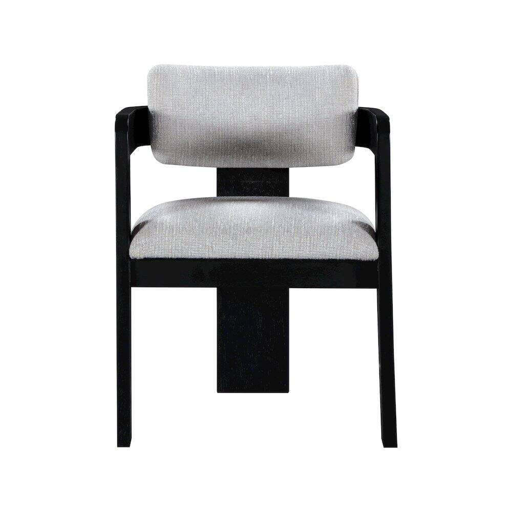 Alt View 2. Meridian Furniture - Sacha Grey Linen Textured Fabric Dining Chair, Set of 2 - Grey.