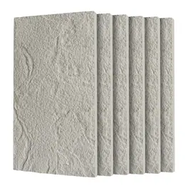 Boyel Living - 6-Pack 23.62-in x 47.24-in 3D Faux Stone Polyurethane Wall Panel - Natural